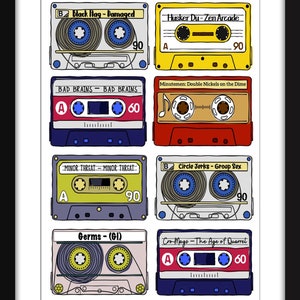 Classic US Hardcore Albums - Unframed Print - Ideal Gift for Music Fans