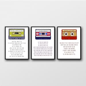 Set of 3 New Order Lyrics - Unframed New Order Prints - Ideal Gift for New Order Fan