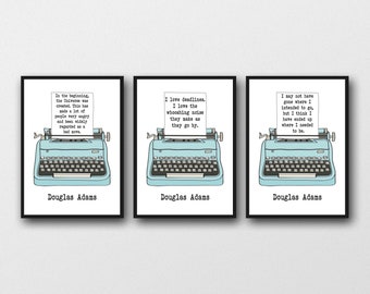 Set of 3 Douglas Adams Quotes - Unframed Prints