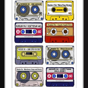 Classic Husker Du Albums - Unframed Print - Ideal Gift for Husker Du Fan
