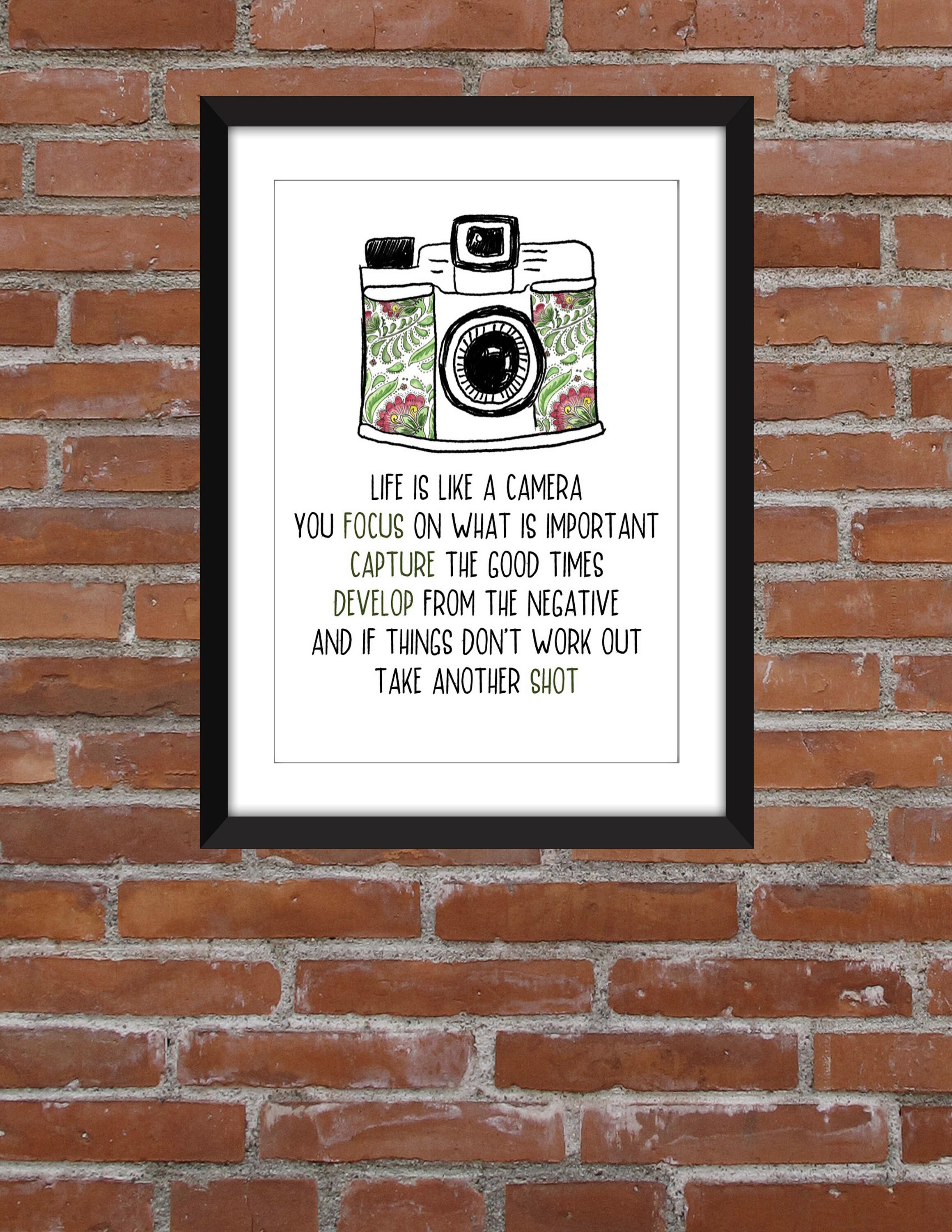 Life is Like A Camera - Unframed Print - Etsy