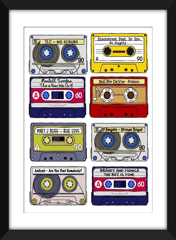 Classic 90s Rnb Songs Unframed Print Ideal Gift For Rnb Etsy