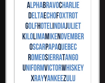 Phonetic Alphabet - Unframed Typography Print