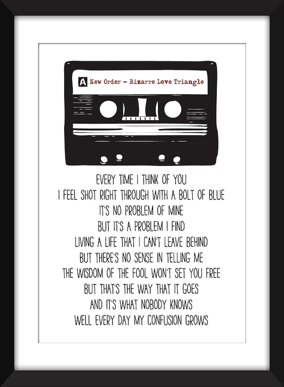 Bizarre Love Triangle Lyrics - Unframed New Order Print