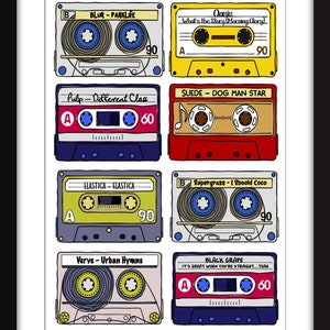 Classic Britpop Albums - Unframed Print - Ideal Gift for Music Fans
