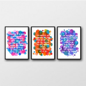 3er Set Joni Mitchell Songtexte - Ungerahmt Joni Mitchell Prints