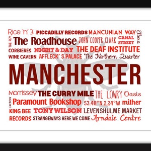 Manchester Typography Print - Unframed Print