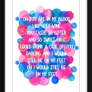 A Case of You Lyrics - Unframed Joni Mitchell Print