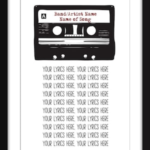 Favourite Song Lyrics - Unframed Personalised Print - Perfect Gift Idea