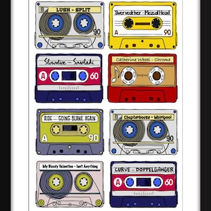 Classic Shoegaze Albums - Unframed Print - Ideal Gift for Shoegaze Fan