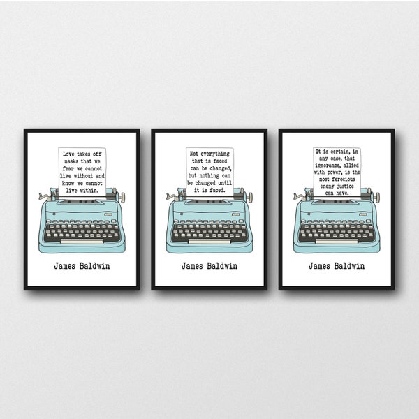 Set of 3 James Baldwin Unframed Prints