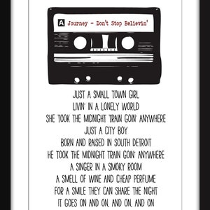 Don&#39;t Stop Believin&#39; Lyrics - Unframed Journey Print