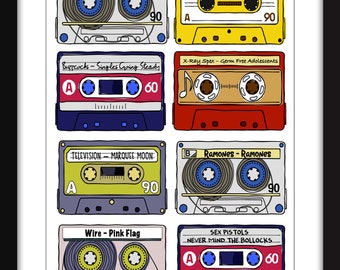 Álbumes clásicos de punk rock - Impresión sin marco - Regalo ideal para los fanáticos del punk rock
