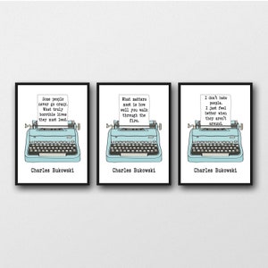 Set of 3 Unframed Charles Bukowski Prints