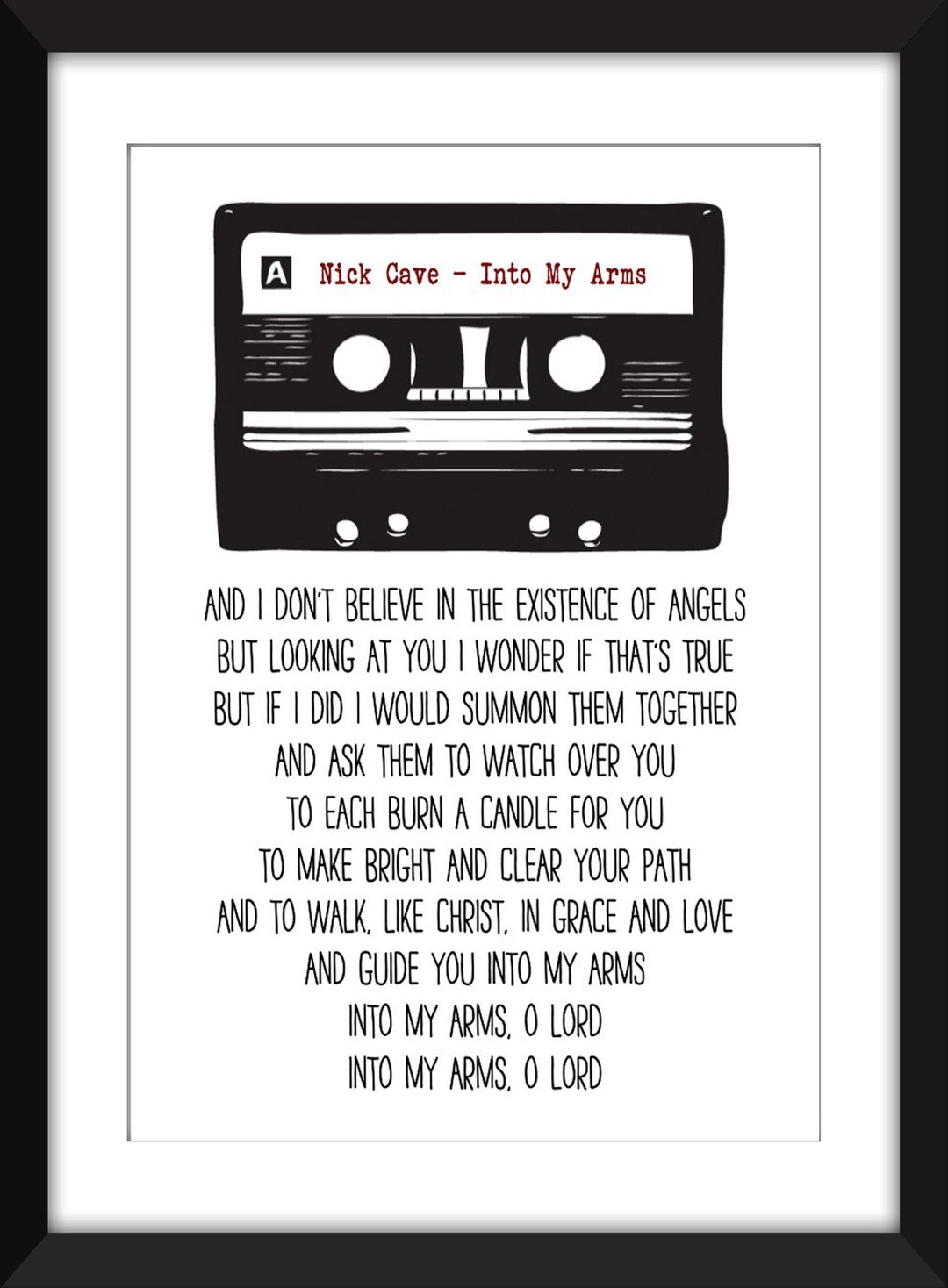 Into My Arms Lyrics Unframed Nick Cave Print Etsy Into My Arms Lyrics Unframed Nick Cave Print Etsy
