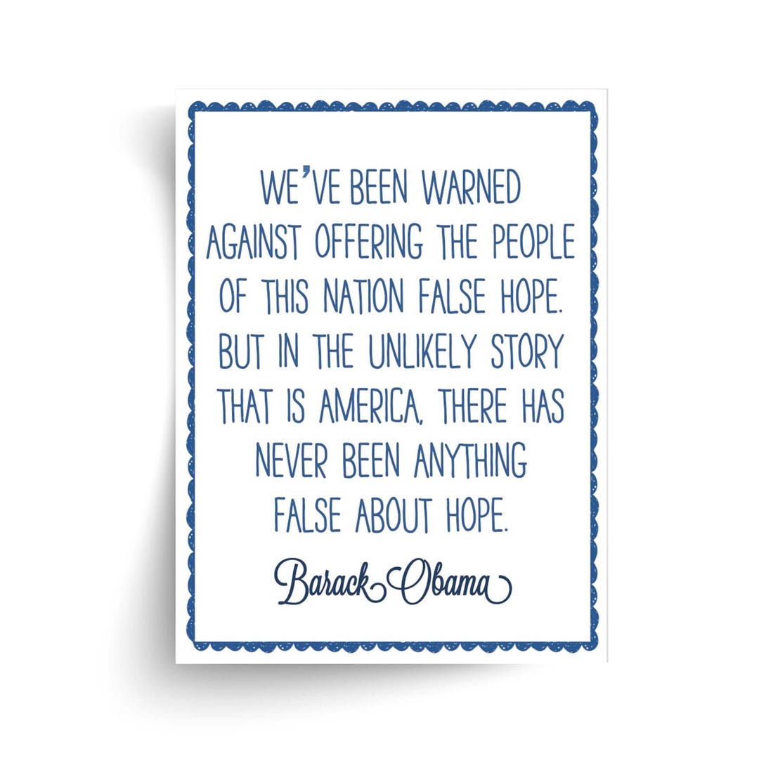 Barack Obama - Hope Quote - Unframed Print - Etsy