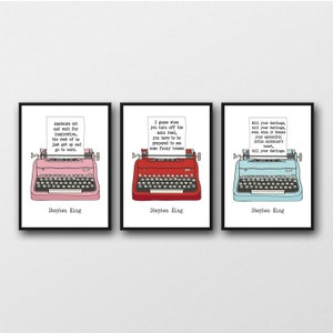 Set of 3 Stephen King Quotes - Unframed Stephen King Prints - Ideal Gift for Stephen King Fans