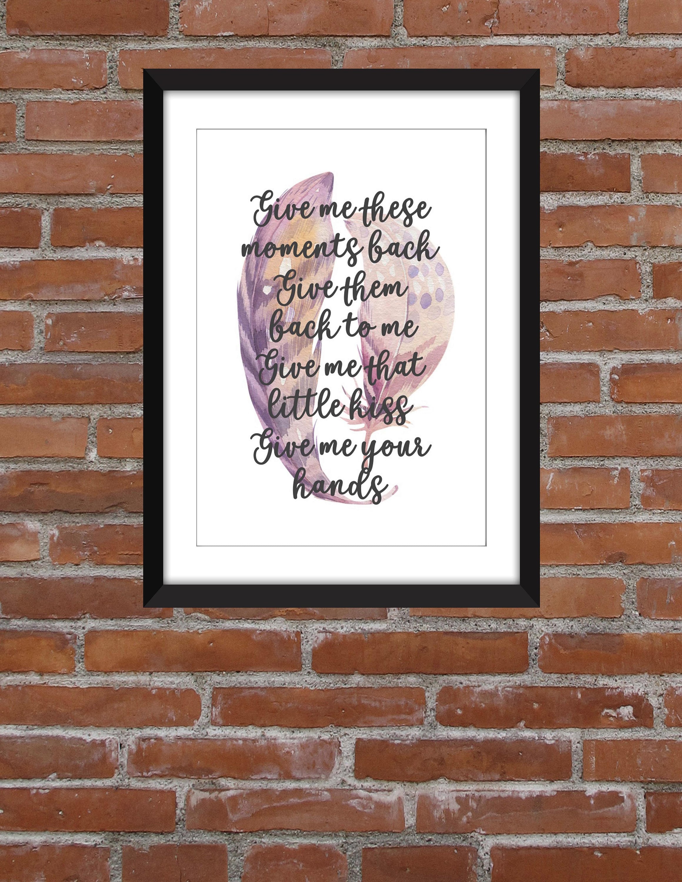 This Woman's Work Lyrics Unframed Kate Bush Print Etsy