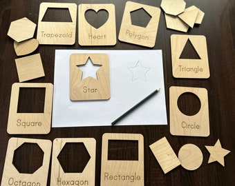 Educational wooden shapes flash cards with engaging activities for children Wooden shapes Wooden flash cards with shapes Flash card shapes