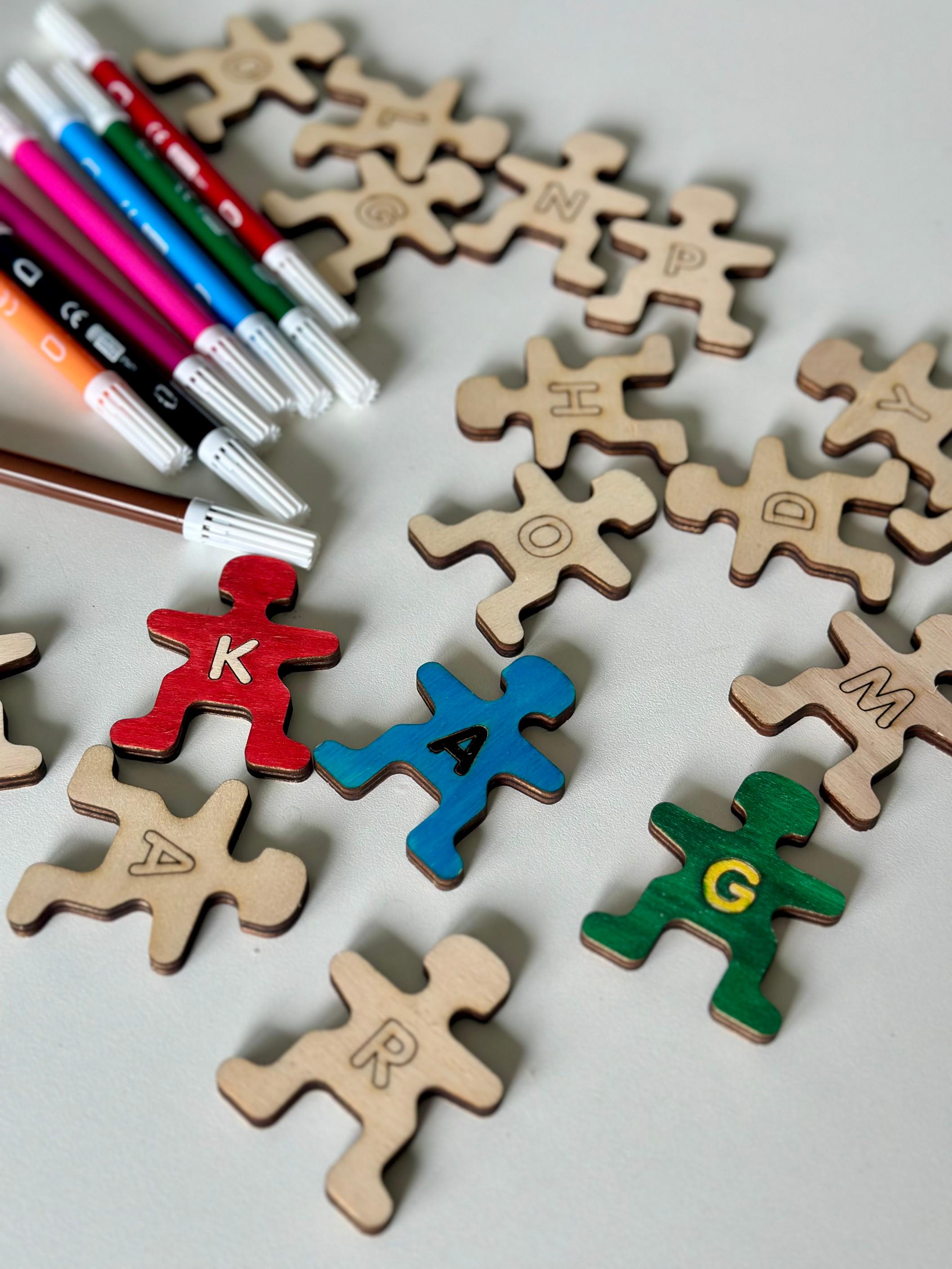 Wooden Alphabet Letters, Happy Learning Alphabet Set, Montessori ...