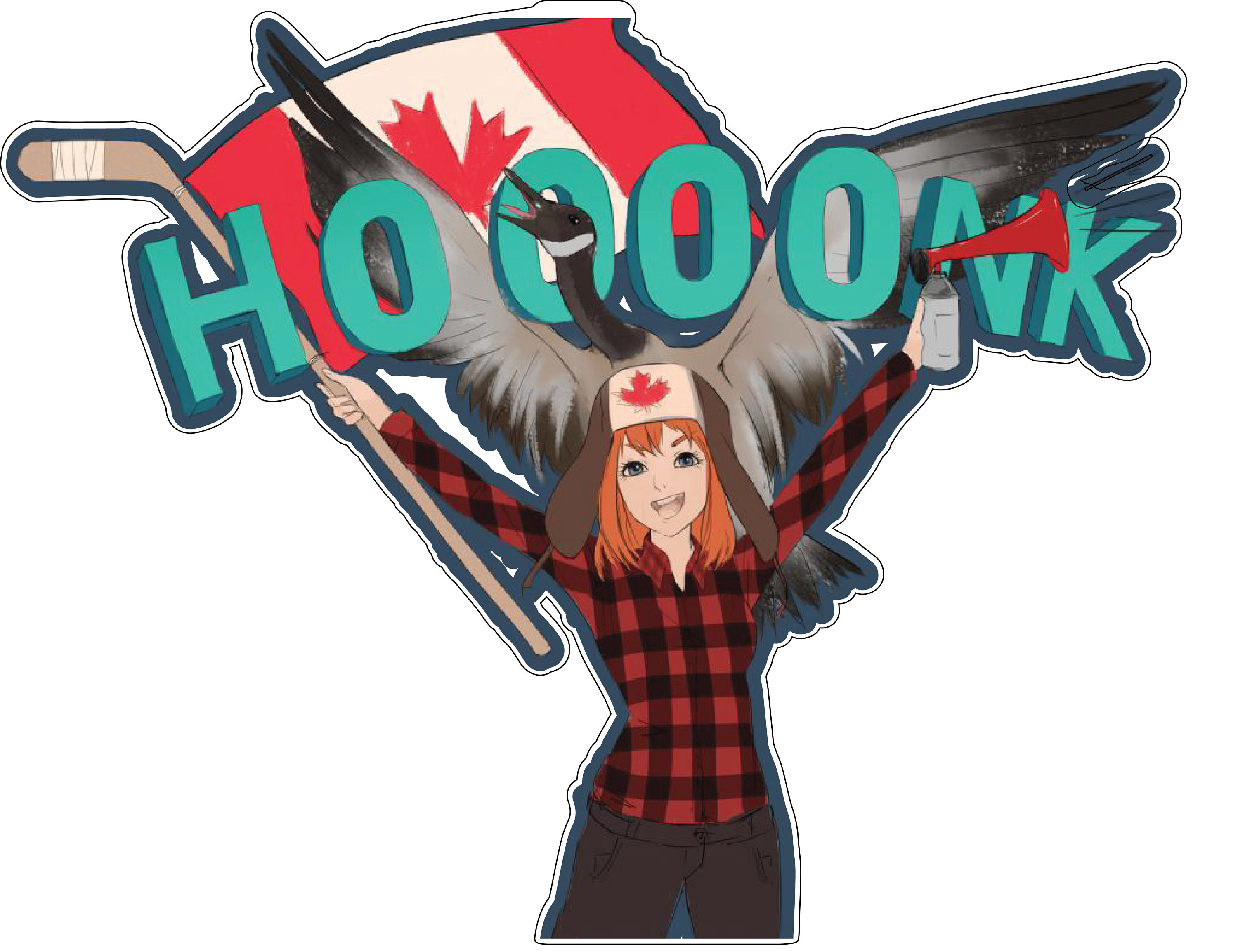 Canada Honk Freedom Convoy Anime Girl Vinyl Sticker