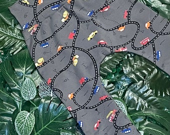 Dark Grey Racecar Road Map Cotton Harem Pants with Yoga Waistband (18-24 Months)
