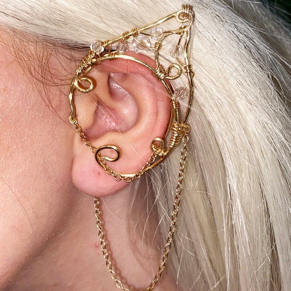 Pair of Gold Faery/Fairy Elf Ear Cuffs Fantasy Cosplay Halloween Jewelry