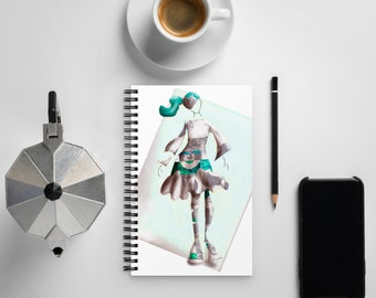Abstract Fashion Illustration Spiral Notebook 5.5x8.5 inch