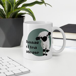 Sheep on White Ceramic Glossy Mug / 11oz or 15oz / gift