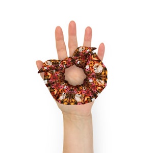 Cute Fox and Flowers Hair Scrunchie