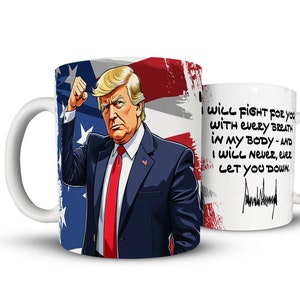Donald Trump-mok I Will Fight For You - Trump-koffiemok, Trump-cadeau, Trump Vance 2024, Never Surrender, MAGA