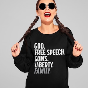 God, Free Speech, Liberty Sweatshirt | Patriot Pullover | Unisex Free People Pullover | Republikaner Geschenk