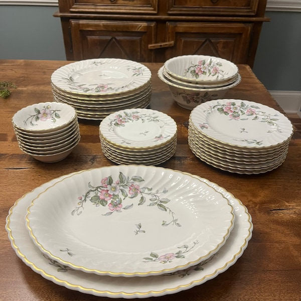 Apple Blossom by Syracuse fine china dishes - mid century discontinued - replacement pieces - plates, bowls, platters