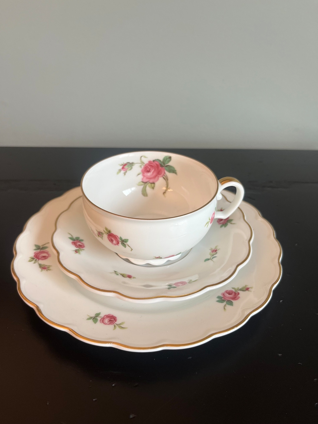 Vintage 1930s Rosenthal Bavaria Pink Rose With Gold Trim Tea Cup ...