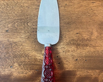 Vintage Avon Cape Cod Collection Ruby Red Cake Knife Server - Regent Sheffield