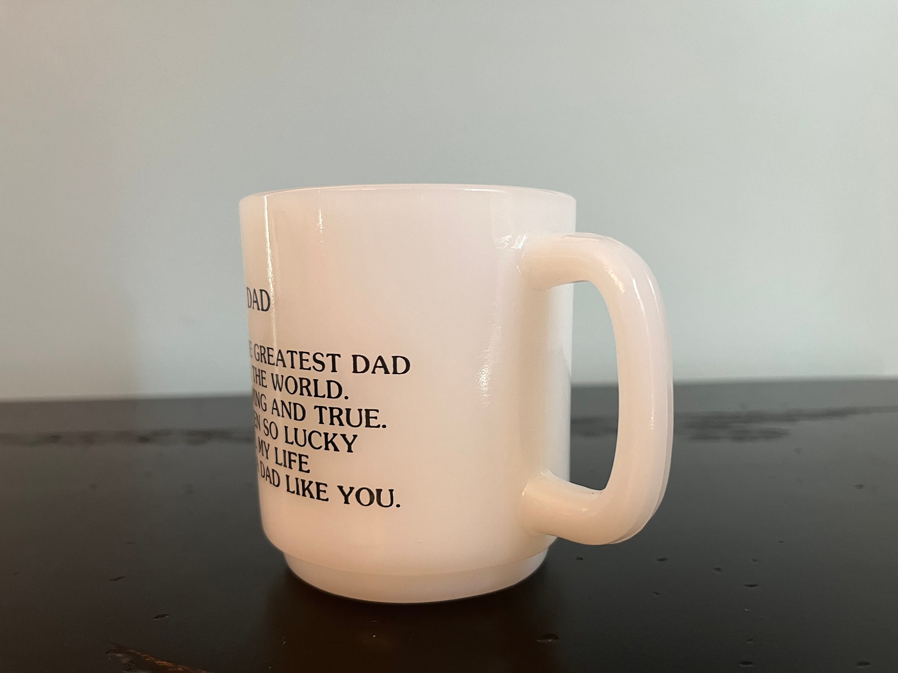 Vintage Glasbake Milk Glass Dad Mug - Coffee Mug - Greatest Dad