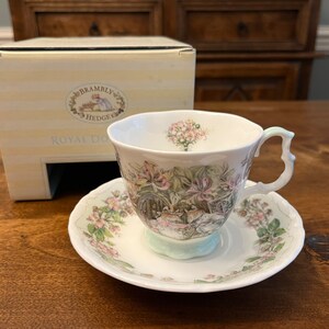 Royal Doulton Brambly Hedge - Summer - Tea Cup & Saucer - Created by Jill Barklam - Fine Bone English China - with original box