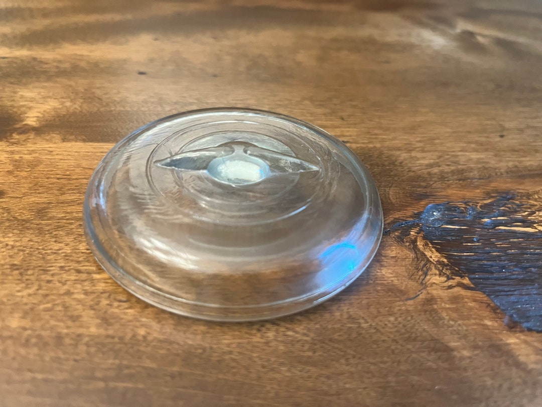 1 Vintage Clear Glass Jar Lid for Wire Bail Jars STANDARD or REGULAR