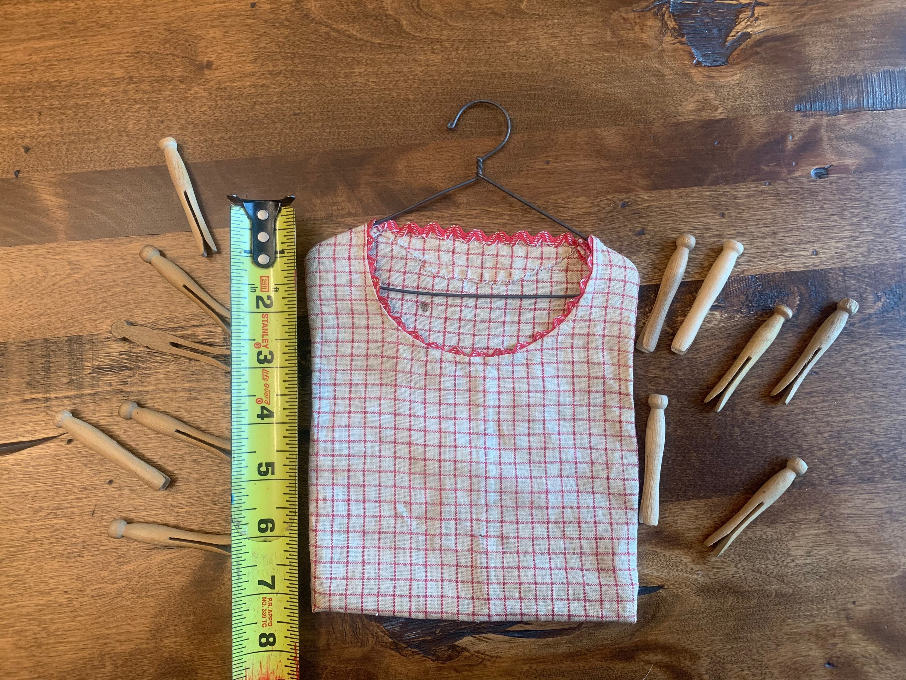 Vintage Clothes Pin Holder With Mini Hangers and a Dozen Etsy