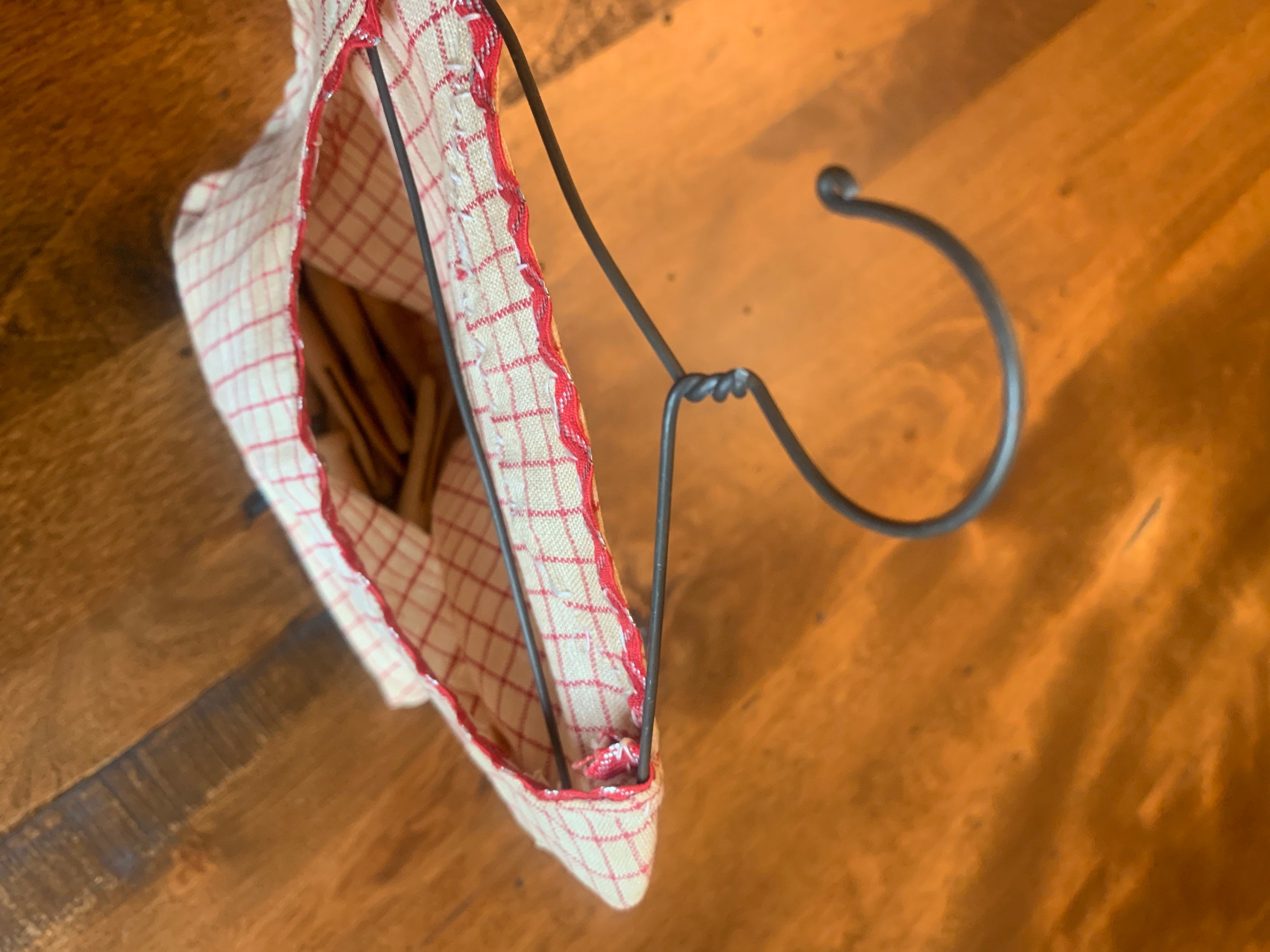 Vintage Clothes Pin Holder With Mini Hangers and a Dozen Etsy