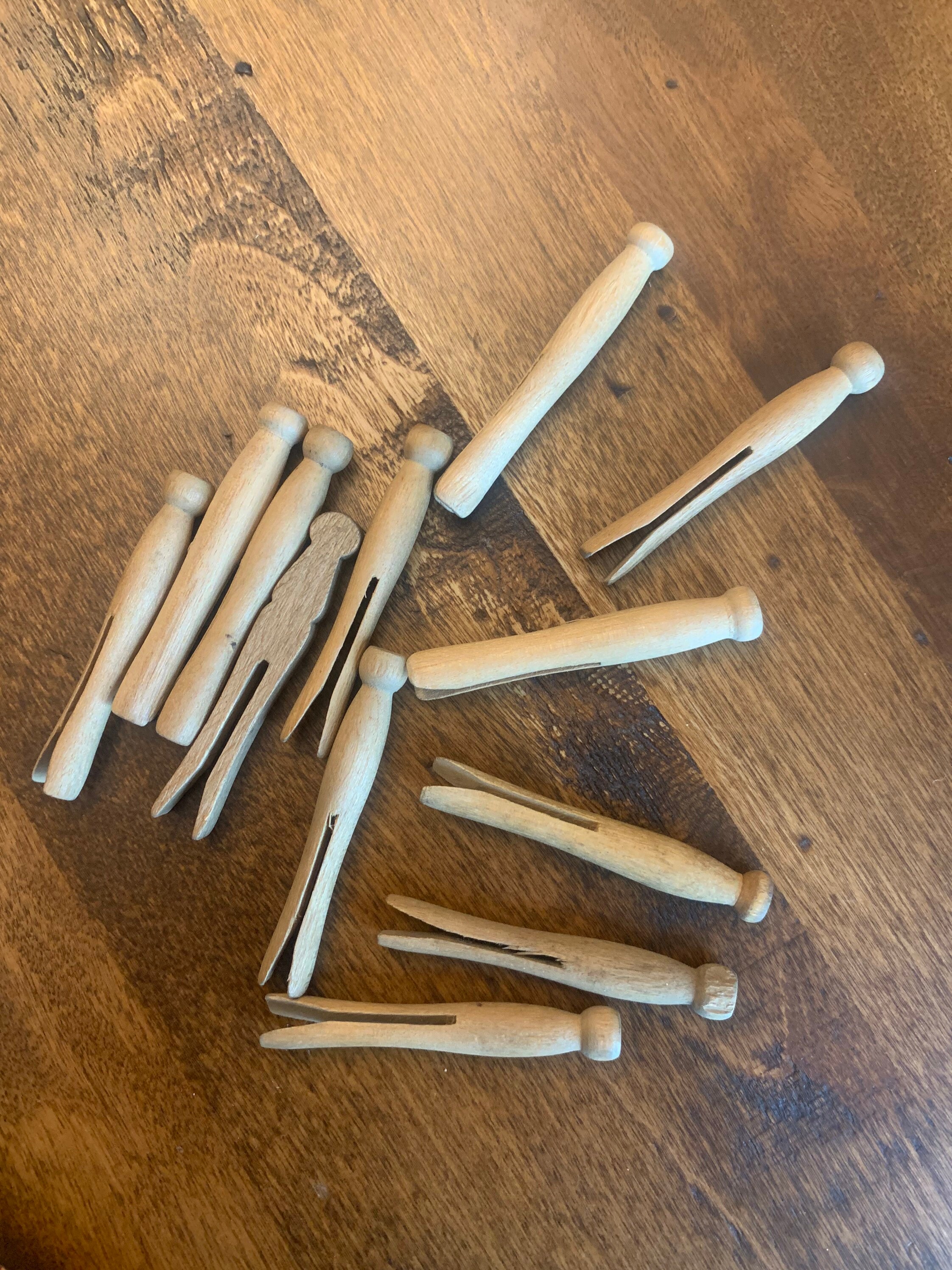 Vintage Clothes Pin Holder With Mini Hangers and a Dozen Etsy