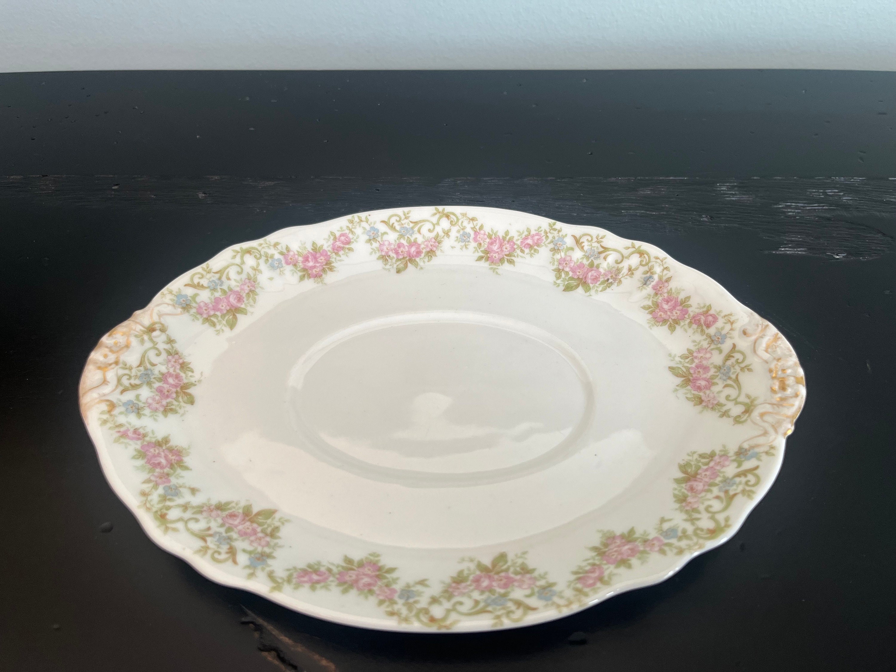 Wm Guerin & Co Limoges 花柄金縁陶磁器皿2枚セット Wm Guerin & Co Limoges 花柄金縁陶磁器皿2枚セット