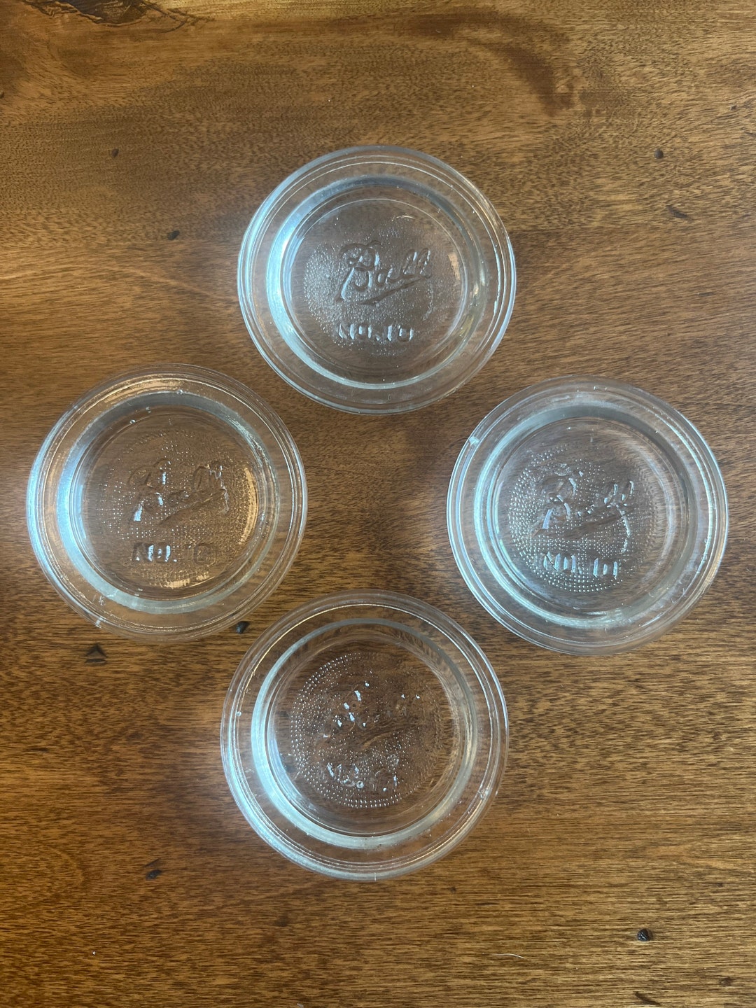 Vintage Set of 4 Ball No. 10 Clear Glass Canning Lid Inserts Etsy