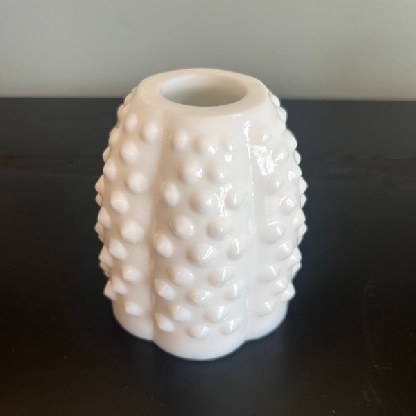 Vintage Fenton 1970 Milk Glass Hobnail Fairy Lamp - Shade / Top ONLY - replacement - Excellent!
