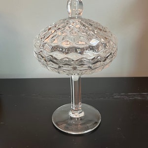 Fostoria American Clear Glass Compote With Lid Candy Dish - Gorgeous!