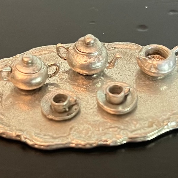 Pewter Miniature Tea Set Etsy