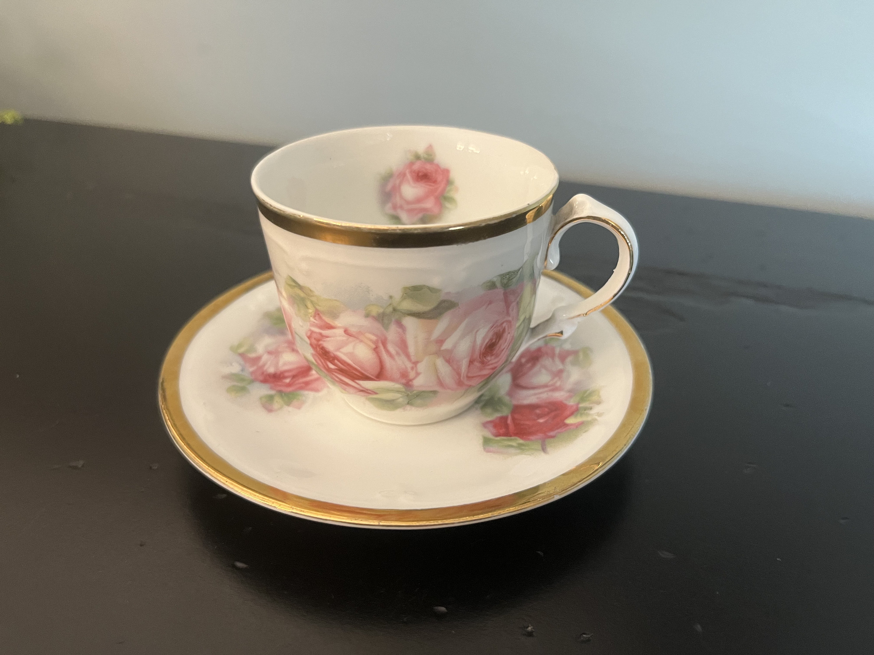 Antique Z. S. & Co Mignon Bavaria Pink Rose Tea Cup and Saucer