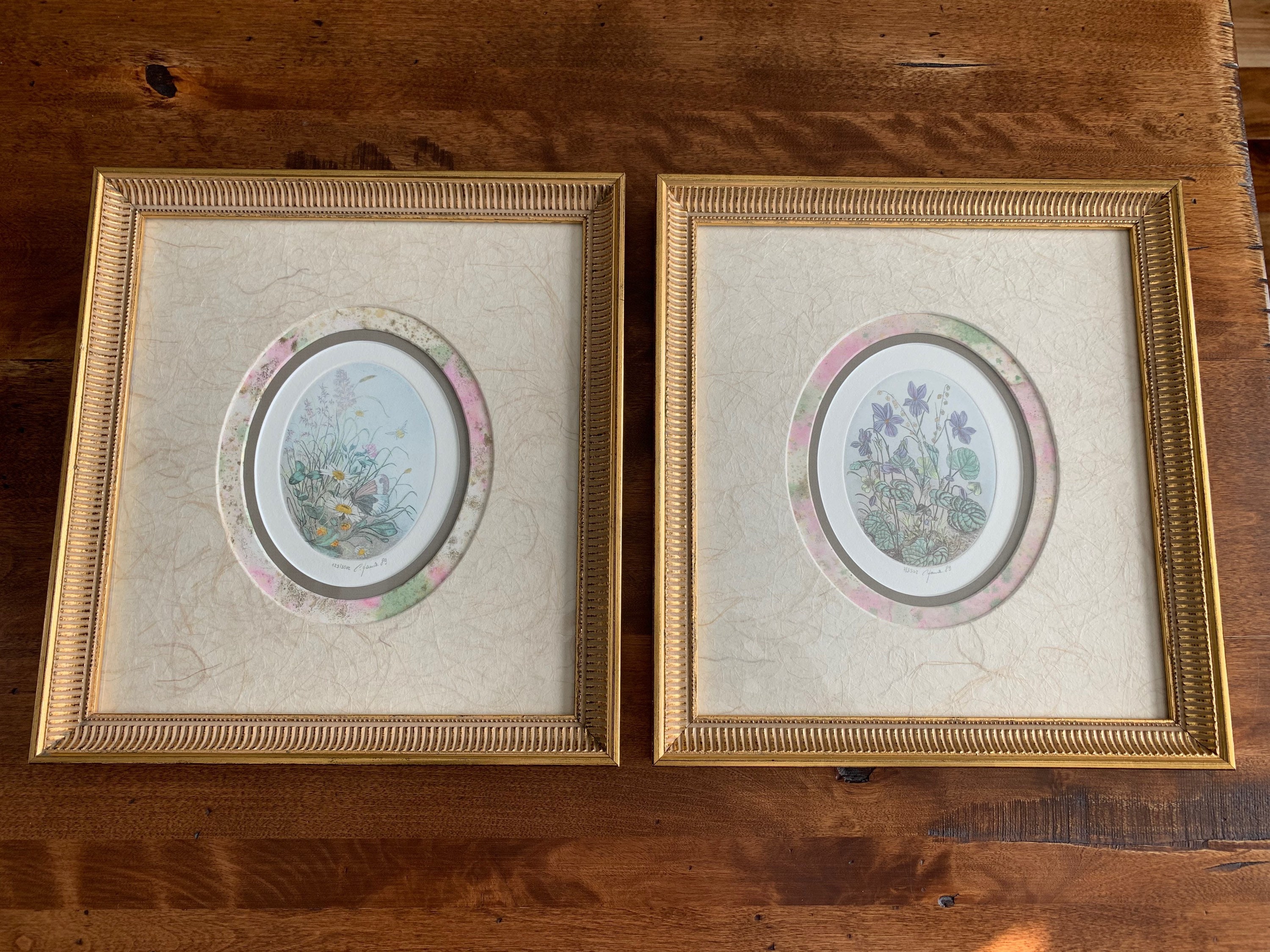 A Pair of Vintage Ethan Allen Framed Art Artwork by Norma Etsy