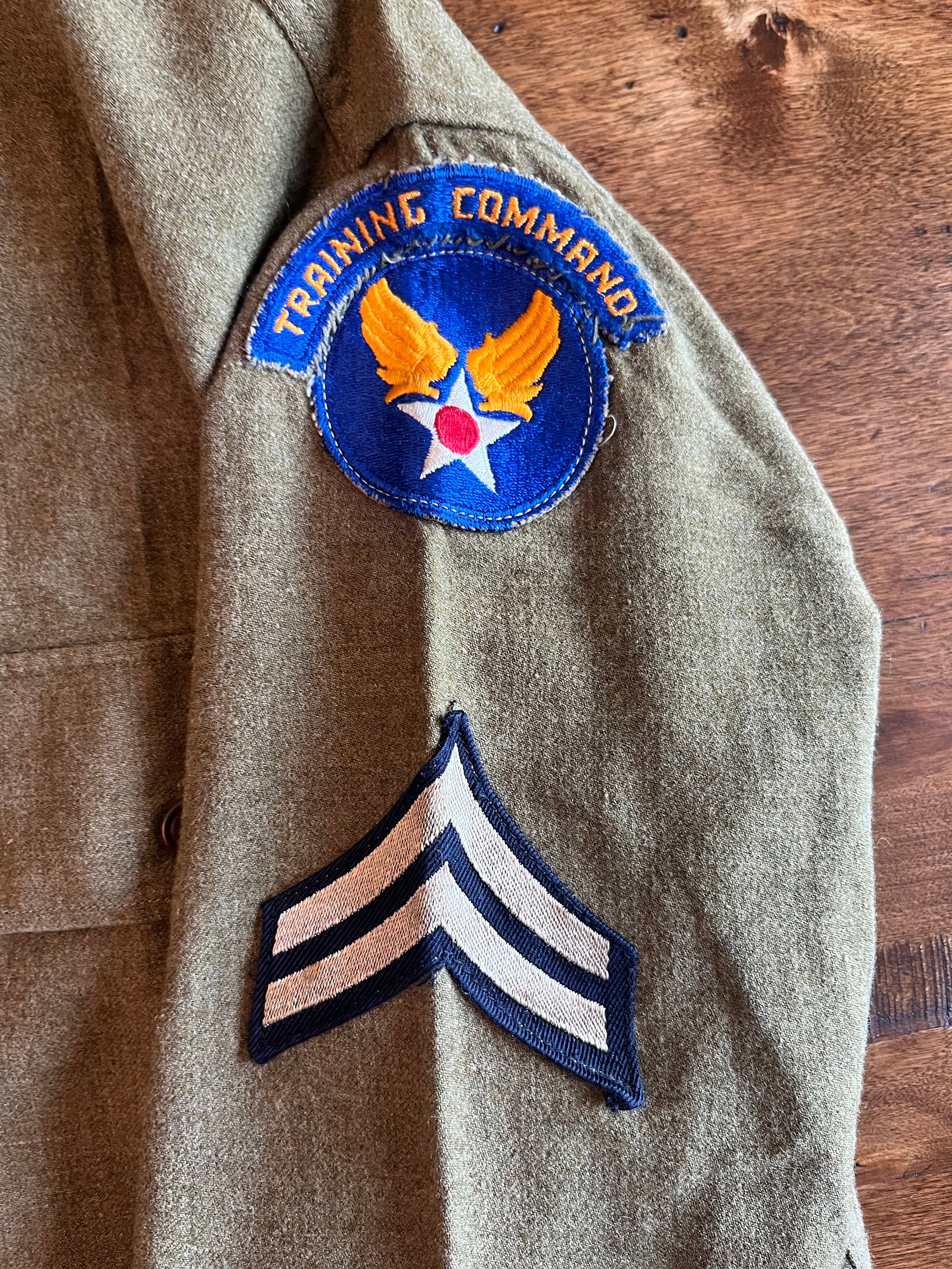 WW2 Wool Olive Drab Shirt With WW2 US AAC Army Air Corps Training ...