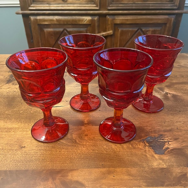Fostoria Red Glass Etsy